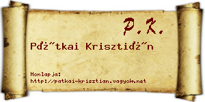 Pátkai Krisztián névjegykártya